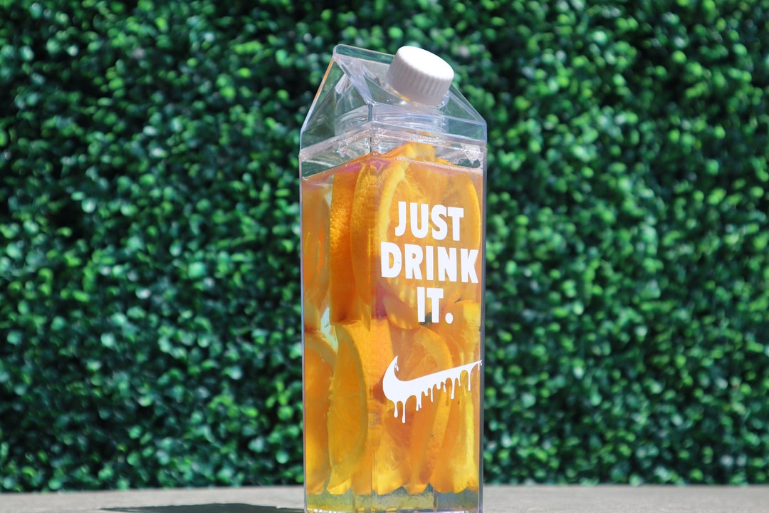 Just Drink It Tumbler Clear Acrylic Milk Carton Water Bottle - Etsy