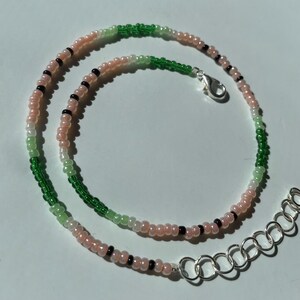 watermelon pastel seed beed necklace