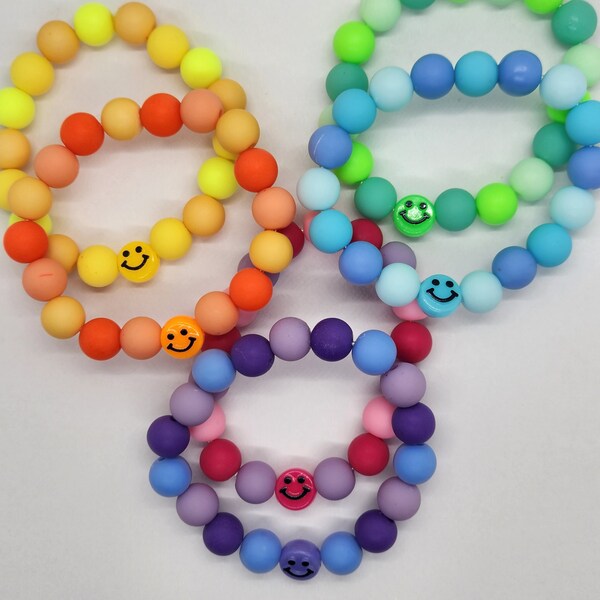 Happy Face Little Girl Beaded Bracelets