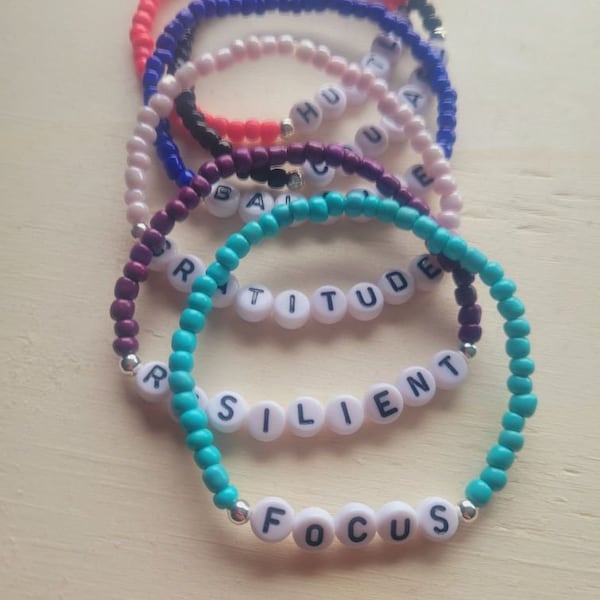 Focus Word Bracelets, Motivational Jewelry, Customized Gifts, Bulk Teacher Gift