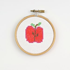 PDF PATTERN: Teacher Appreciation Gift, Christmas Tree Apple Ornament Cross Stitch Pattern PDF