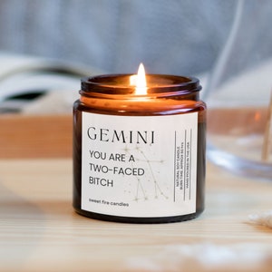 Gemini Birthday Candle, Funny Gemini Birthday Gift, Gemini Star Sign Candle, Funny Zodiac Birthday Gift, Gemini Bitch, Gemini Gift, Gemini