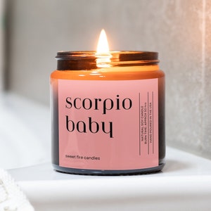 Scorpio Baby Birthday Candle, Funny Scorpio Birthday Gift, 9oz Soy Wax Candle, Scorpio Star Sign, Astrology Gift, Funny Gift For Scorpio