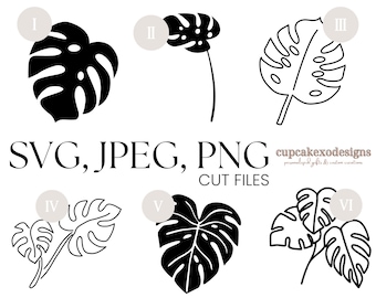 Monstera Leaf SVG Bundle: Tropical Cut Files (Digital Download)