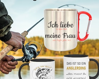 Angler Tasse Geschenk für Angler Angeltasse angeln Anglergeschenk Gluecksfish