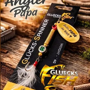 Personalisierter Angelköder mit Gravur – Geschenk für Angler, Vatertag Papa, personalisierter Spinner für Hecht, Zander, Barsch