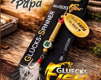 Personalisierter Angelköder mit Gravur – Geschenk für Angler, Ostern, Vatertag, personalisierter Spinner für Hecht, Zander, Barsch