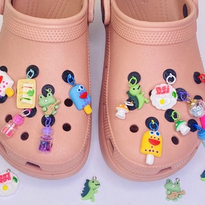 Cute Dangling Shoe Charms, Kawaii, Fun, Mushrooms, Frogs