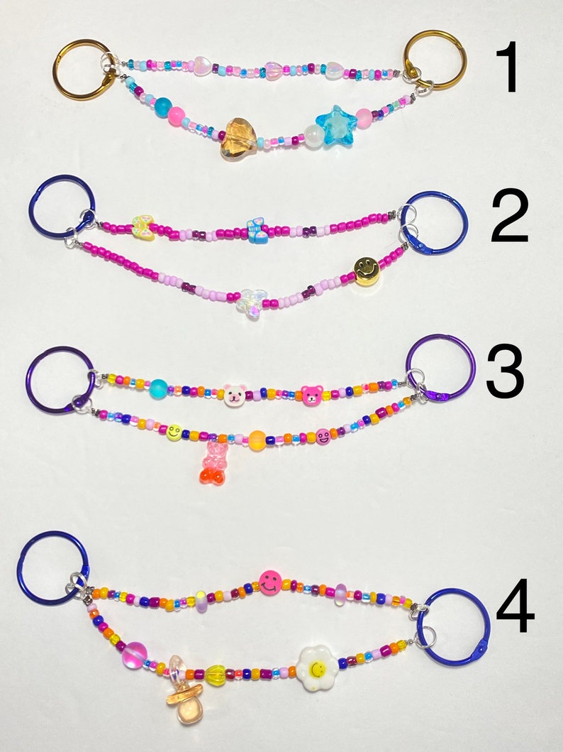 Beaded Shoe Chain Charms, Kawaii and 90s Inspired Shoe Decoration, With this shoe chain purchase you will receive 1 random shoe charm free image 2