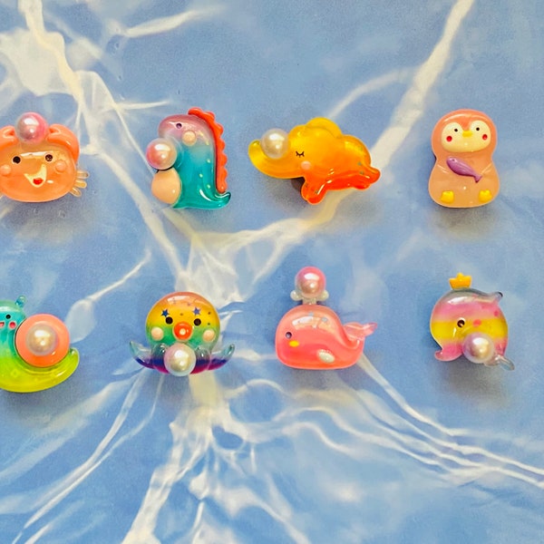Under The Sea Shoe Charms!! cute, crocs, penguin, dolphin, devilfish, elephant, snail, crab, dinosaur, whale, fun, summer, ocean