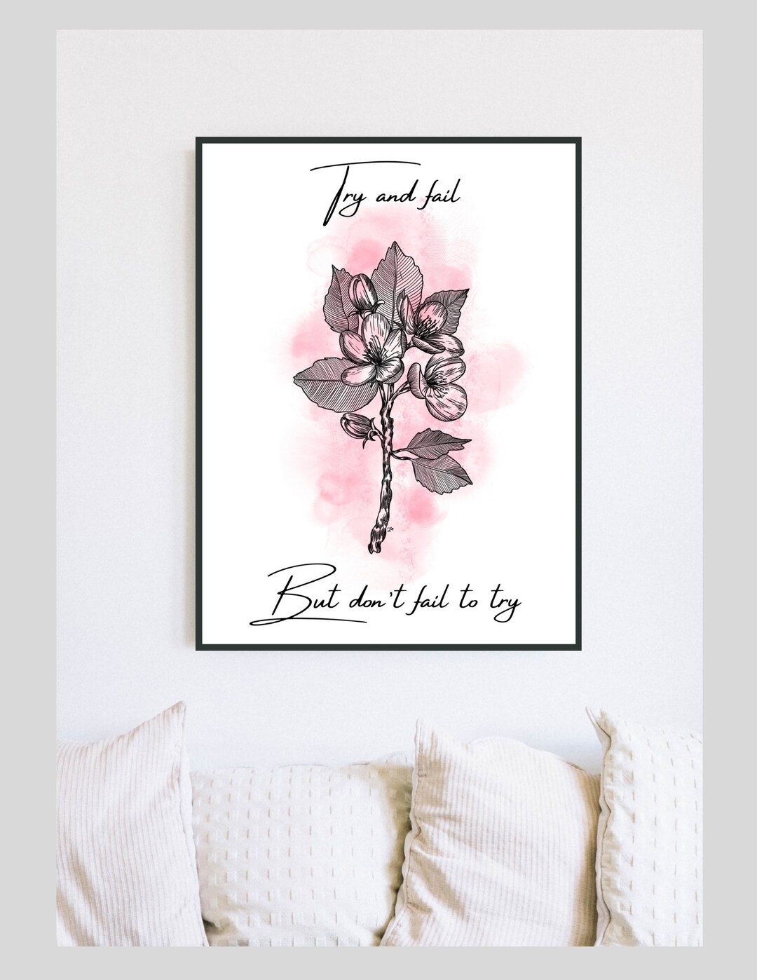 Cherry Blossom Flower Art Flower Art Line Art Ink Art New Home Etsy