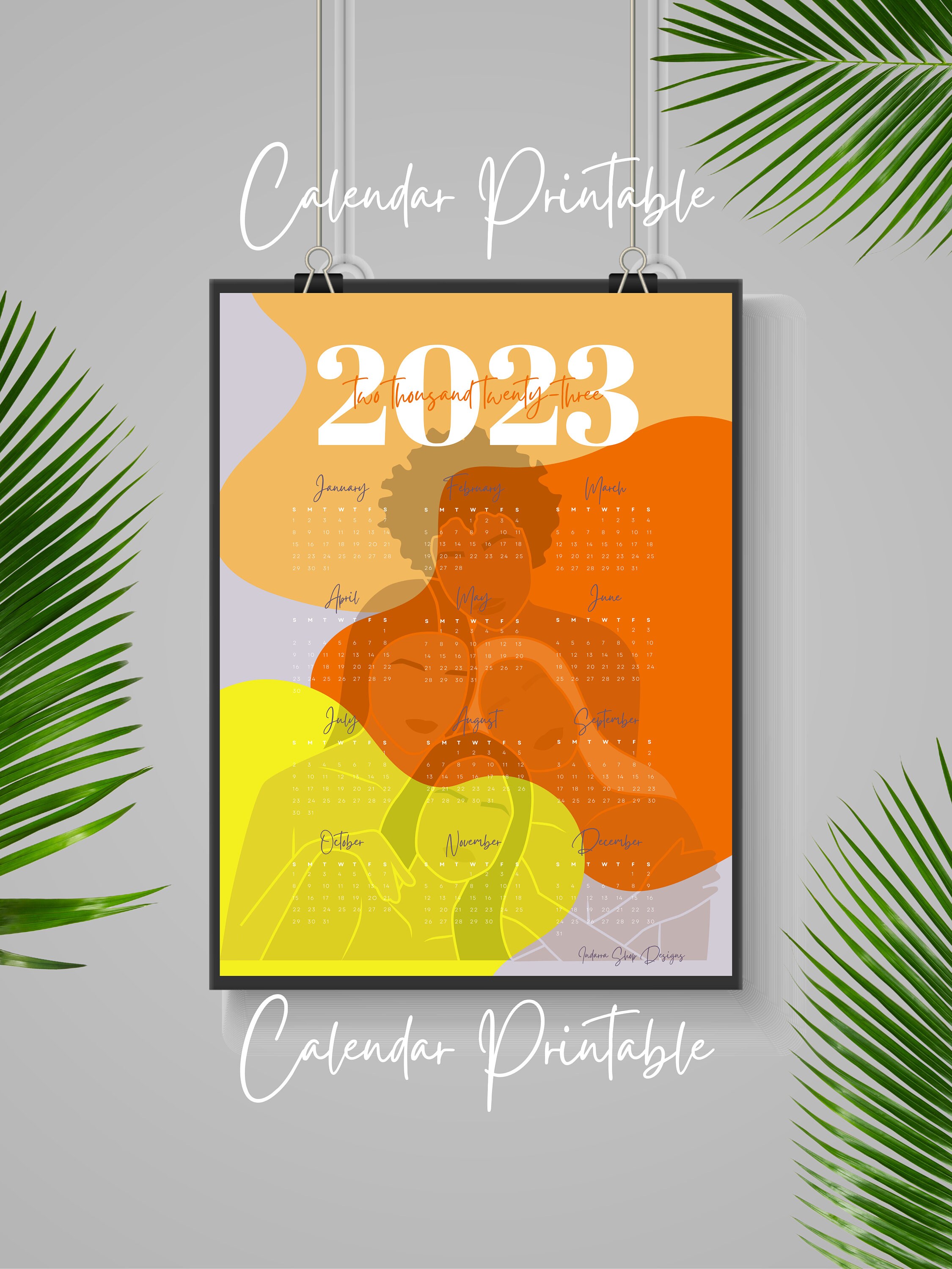 2023 printable calendar digital download etsy uk