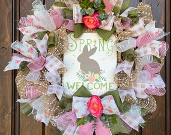 Spring Easter Rustic Farmhouse Wreath