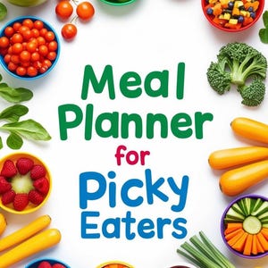 Picky Eater Matplanerare: Veckomeny och inköpslista (digital nedladdning)