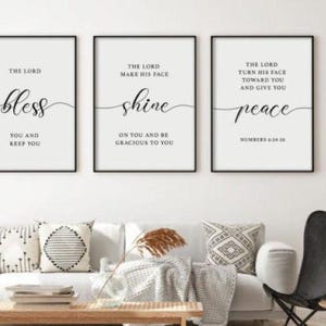 Faith-Filled Trio: Bible Verse Prints for a Sacred Space | Set of 3 Inspirational Scriptures