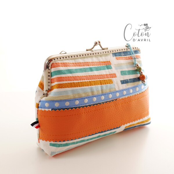 Pochette trousse maquillage | rangement organiseur sac | tissu motif imprimé | Lignes