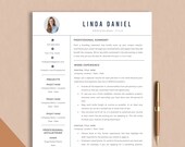 Clean Modern Resume Template Microsoft Word, Pages, Google Docs, Professional Resume Template With Photo, CV Template Word, Curriculum Vitae