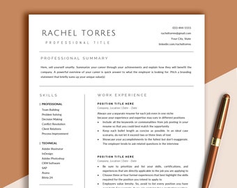 Clean Resume Template Google Docs, Word & Pages, Minimalist Executive Resume, Simple Modern Smooth Template, Minimal Resume Template 2023