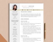 Executive Resume with Photo, Minimalist Resume Template Word, Professional Resume Google Docs & Mac Pages, Marketing Resume, CV Template