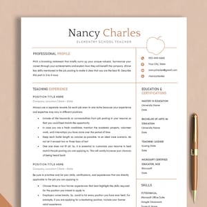 Plantilla de currículum de profesor moderno, plantilla de currículum de profesor con carta de presentación, currículum de profesor de primaria, currículum de enseñanza, currículum de educación