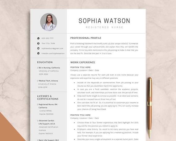 RN Resume Template Nurse, Nurse Resume Template Google Docs, Word, Pages, Nursing Resume New Grad, CNA Resume Design Photo, Doctor Resume