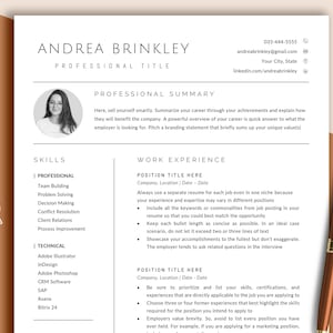 CV Template Photo Resume Template Word Resume Google Docs & Pages Resume Template With Picture Modern Executive Resume Professional 2023 image 1