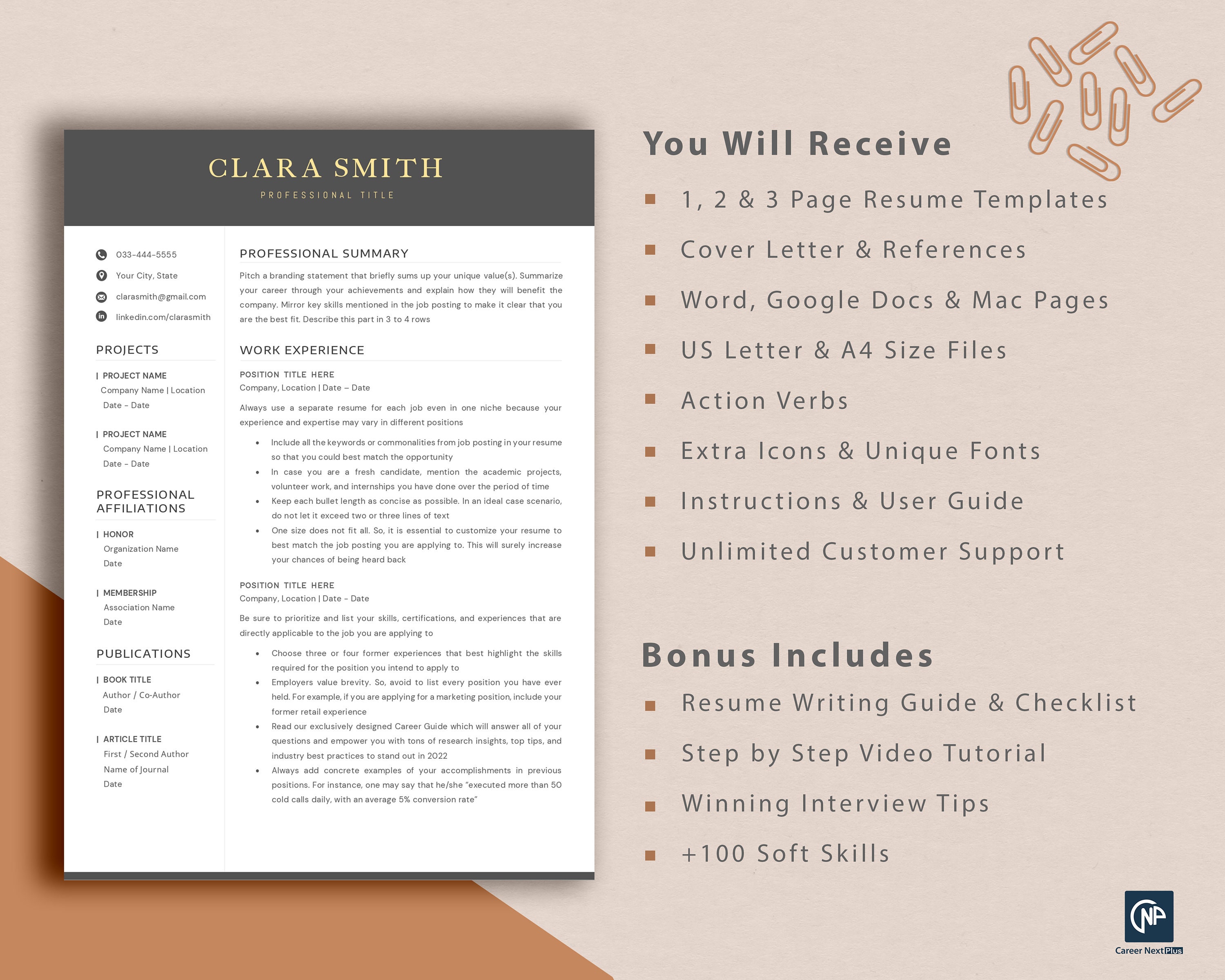 CV Template Modern Executive Resume Template Microsoft Word & Pages ...