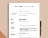 Fully Customizable Resume Template | Simple CV Template Minimal, Easy To Edit | Modern Professional Resume Template Word, Google Docs, Pages