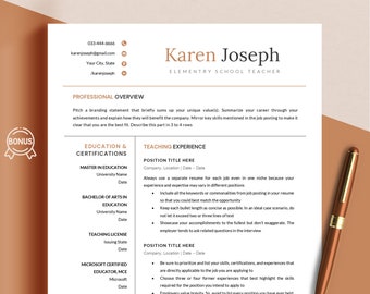 Teacher Resume Template Google Docs Resume Template Word Professional Apple Pages Resume W/ Cover Letter Education Teaching Resume Principal
