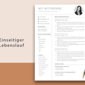 K&ouml;nnte beinhalten: Eine Lebenslaufvorlage mit hellbraunem Hintergrund und wei&szlig;em Text. Der Lebenslauf ist f&uuml;r Kit Kittredge und enth&auml;lt Abschnitte f&uuml;r Kontaktinformationen, Sprachen, Qualifikationen, Berufserfahrung und Ausbildung.