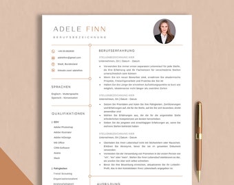 Bewerbungsvorlage Deutsch, Lebenslauf Vorlage Word, Google Docs & Pages, Lebenslauf Vorlage, Professionelle Bewerbung German CV Vorlage 2023