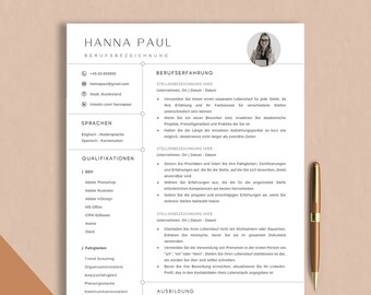 Lebenslauf Vorlage Word, Google Docs & Pages, Bewerbungsvorlage Deutsch, Lebenslauf Vorlage, moderner Lebenslauf, Professionelle CV Vorlage