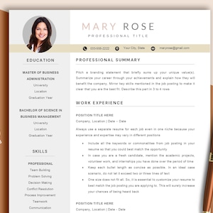 Modern Resume Template for Google Docs, Word & Pages, Resume Template with Photo, Professional CV Template, Creative Resume, Lebenslauf 2023