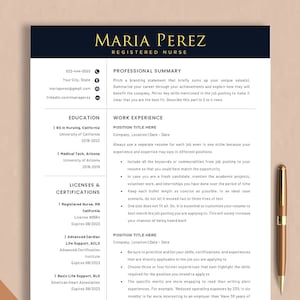 Modern Nursing Resume Template Google Docs, Word & Pages, New Grad RN Resume Template Nurse, Medical Assistant, Nursing Student Cover Letter