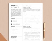 Executive Resume Template Word, Resume Pages, Google Docs CV Template Professional Resume Template Modern, CV Template Minimal Resume Word