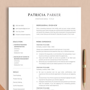 Plantilla de CV profesional Plantilla de CV Word 2023 Plantilla de CV y carta de presentación en Google Docs Páginas de CV Plantilla de CV ejecutivo moderno