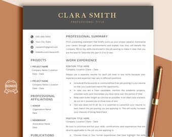 Modèle de CV Modèle de CV pour cadre moderne Microsoft Word et pages de CV Google Docs Modèle de CV et lettre de motivation, CV créatif