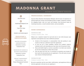 Modern Executive Resume Template, CEO Resume Template for Word, Google Docs & Apple Pages, C Level Resume, Manager Director Resume Template