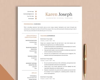 Sjabloon CV leraar Word, Pages, Google Docs, lescv, CV-sjabloon, professioneel cv-sjabloon, lescv