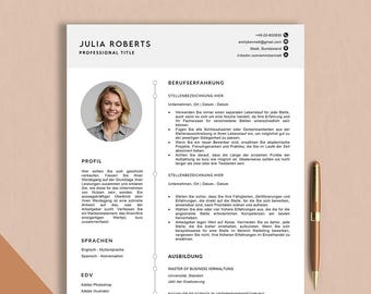 CV Vorlage Lebenslauf Deutsch | Bewerbungsvorlagen Deutsch Word, Google Docs, Pages | Moderner Lebenslauf Und Anschreiben Vorlage Bewerbung