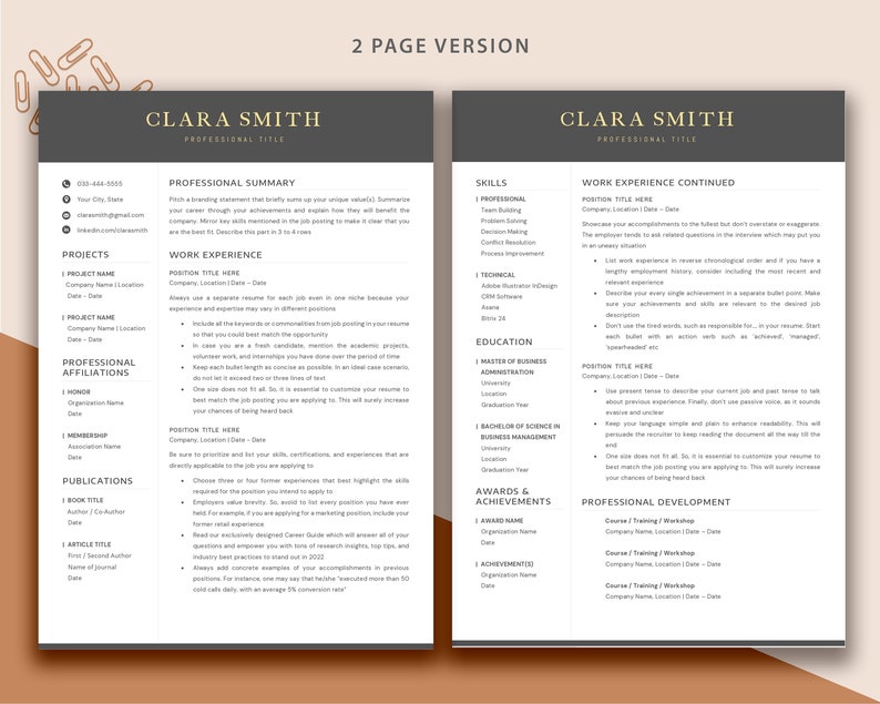 CV Template Modern Executive Resume Template Microsoft Word & Pages ...