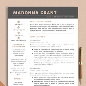 Modern Executive Resume Template, CEO Resume Template for Word, Google Docs & Apple Pages, C Level Resume, Manager Director Resume Template