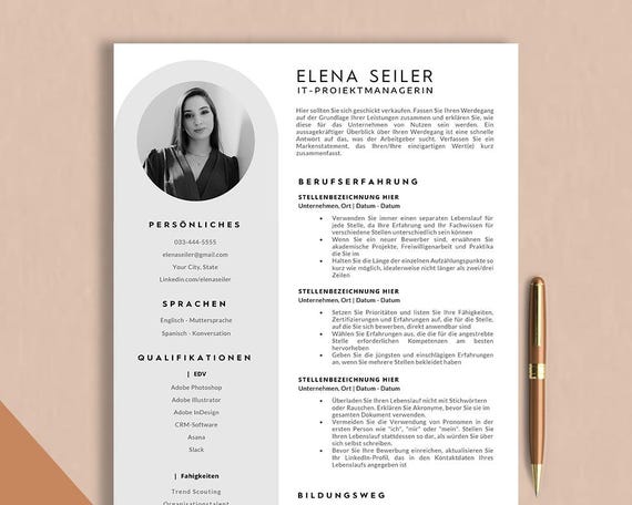 Bewerbungsvorlage Deutsch, Lebenslauf Vorlage Word, Google Docs, Pages, Ausbildung Bewerbung Vorlage Lebenslauf Professionell Tabellarischer