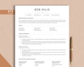 ATS Resume Template for Word & Pages, Google Resume, Modern Simple Ats CV, Ats Friendly Resume, Minimalist CV, Ats Compatible Resume 2022