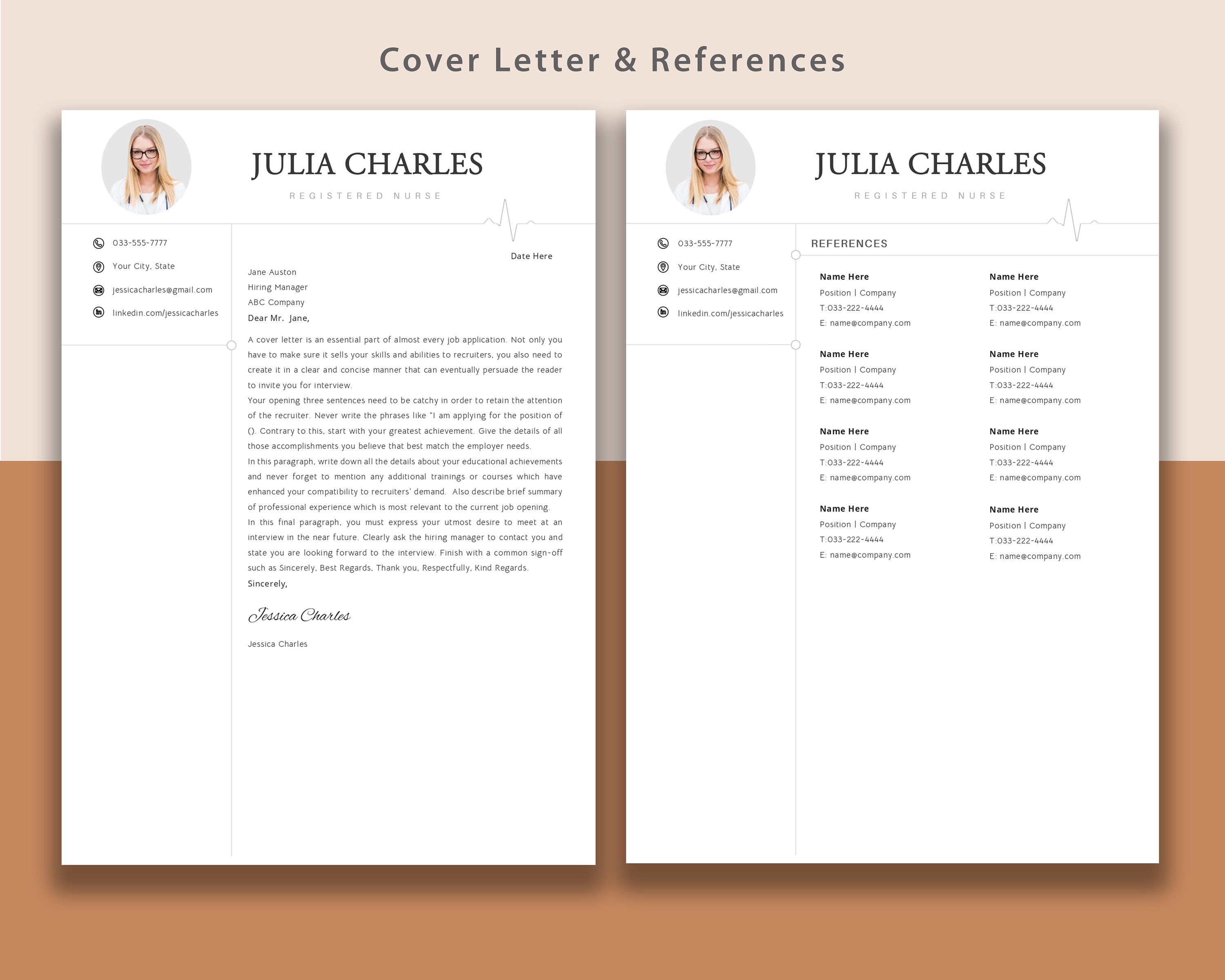 Bundle Resume Template Word Nurse Resume Google Docs CV Pages Resume ...