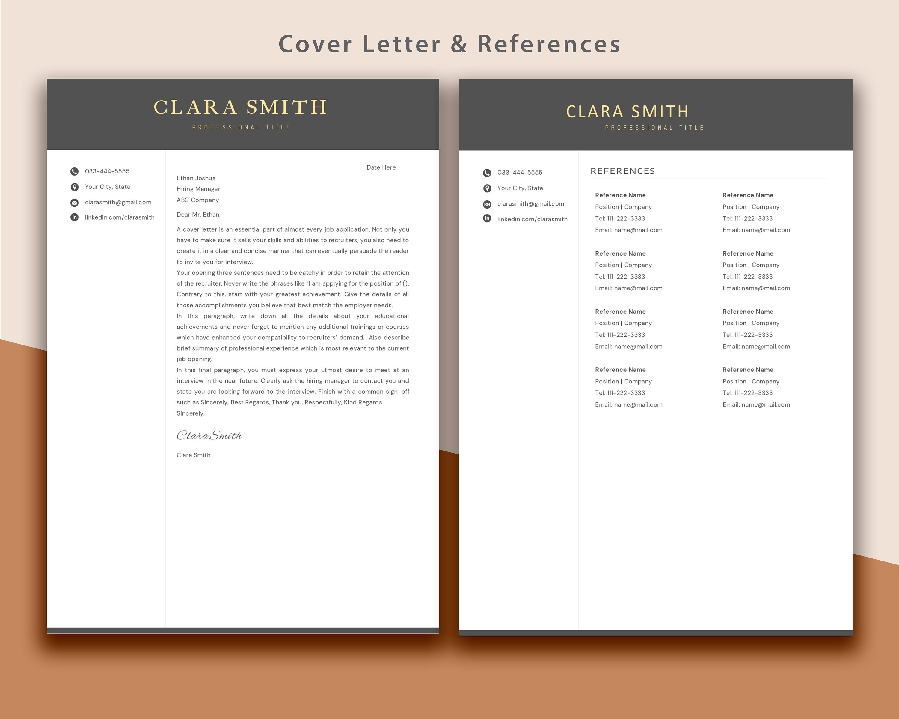 CV Template Modern Executive Resume Template Microsoft Word & Pages ...