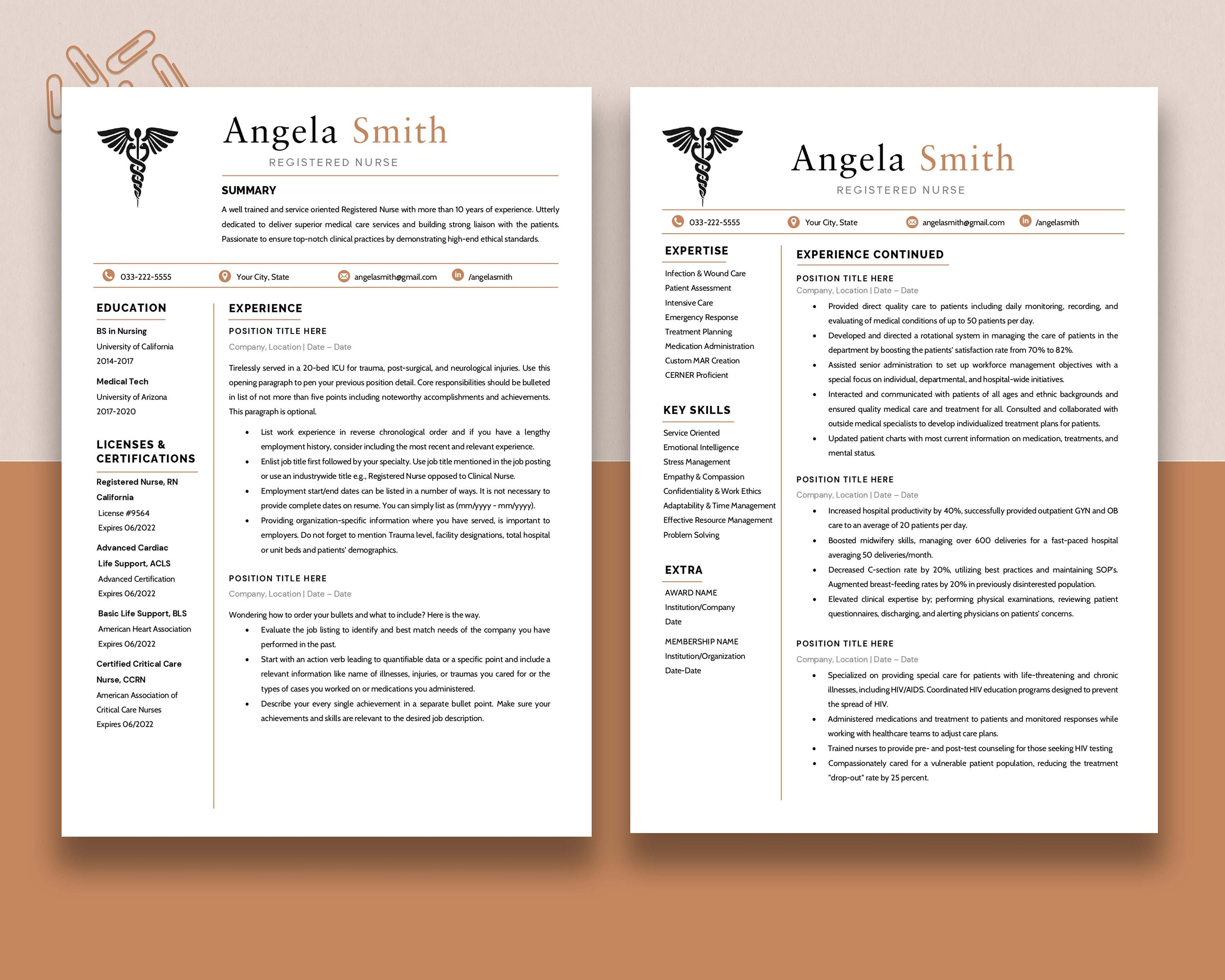 Nurse Resume Template Google Docs, Word & Pages, RN Resume Template ...