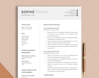 Lebenslauf Vorlage Bewerbung | Bewerbungsvorlagen Deutsch Word, Google Docs & Pages | Professionelle CV Vorlage Lebenslauf und Anschreiben