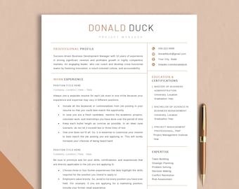 Executive Resume Template Word, Professional Resume Google Docs, Pages Resume CV Template Creative 2023, Clean Modern Resume & Cover Letter