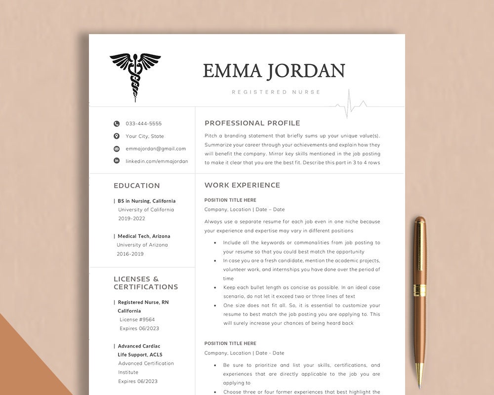 Usrn Cv Example Modern Nursing Resume Template Nurse, Registered Nurse Resume Template ...